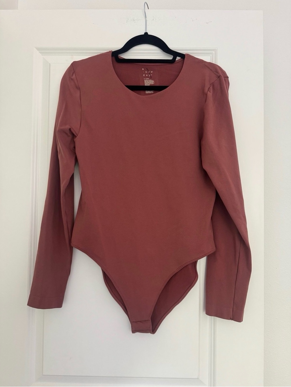 Target A New Day women’s long sleeve crewneck scuba bodysuit shirt top size XL